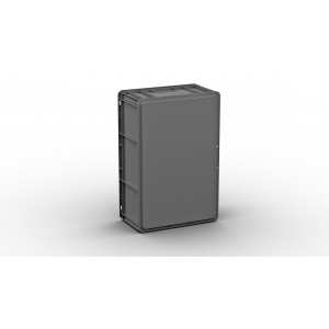 Евроконтейнер 600x400x220 мм Арт. ЕС-6422.2 серый с гладким дном и закрытыми ручками Евроконтейнер 600x400x220 мм Арт. ЕС-6422.2 серый с гладким дном и закрытыми ручками