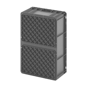 Евроконтейнер 600x400x220 мм Арт. ЕС-6422.3 серый с усиленным дном и открытыми ручками Евроконтейнер 600x400x220 мм Арт. ЕС-6422.3 серый с усиленным дном и открытыми ручками